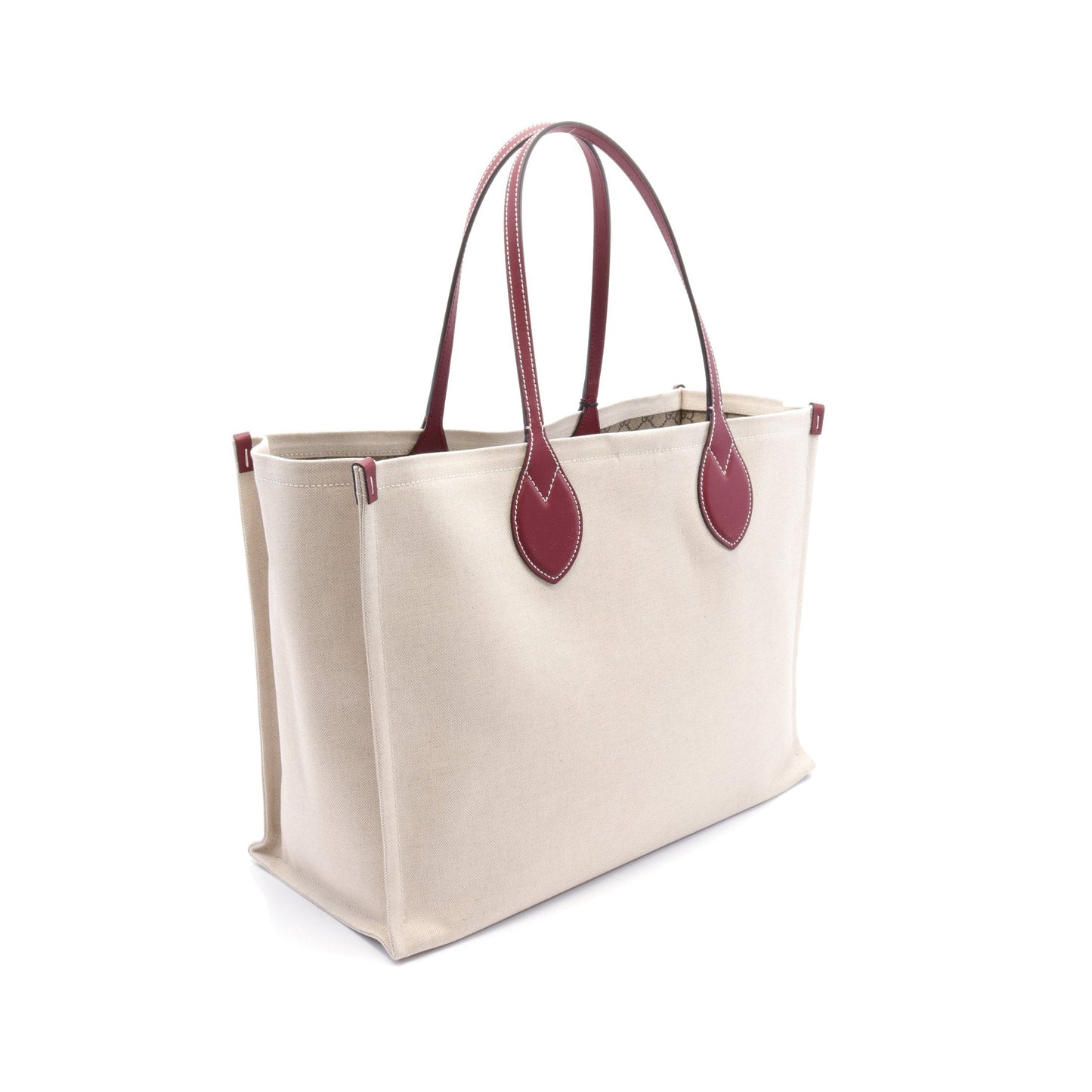 Luxury Gucci Trending 2025 Print Shoulder bag Tote bag Canvas Leather Beige Bordeaux