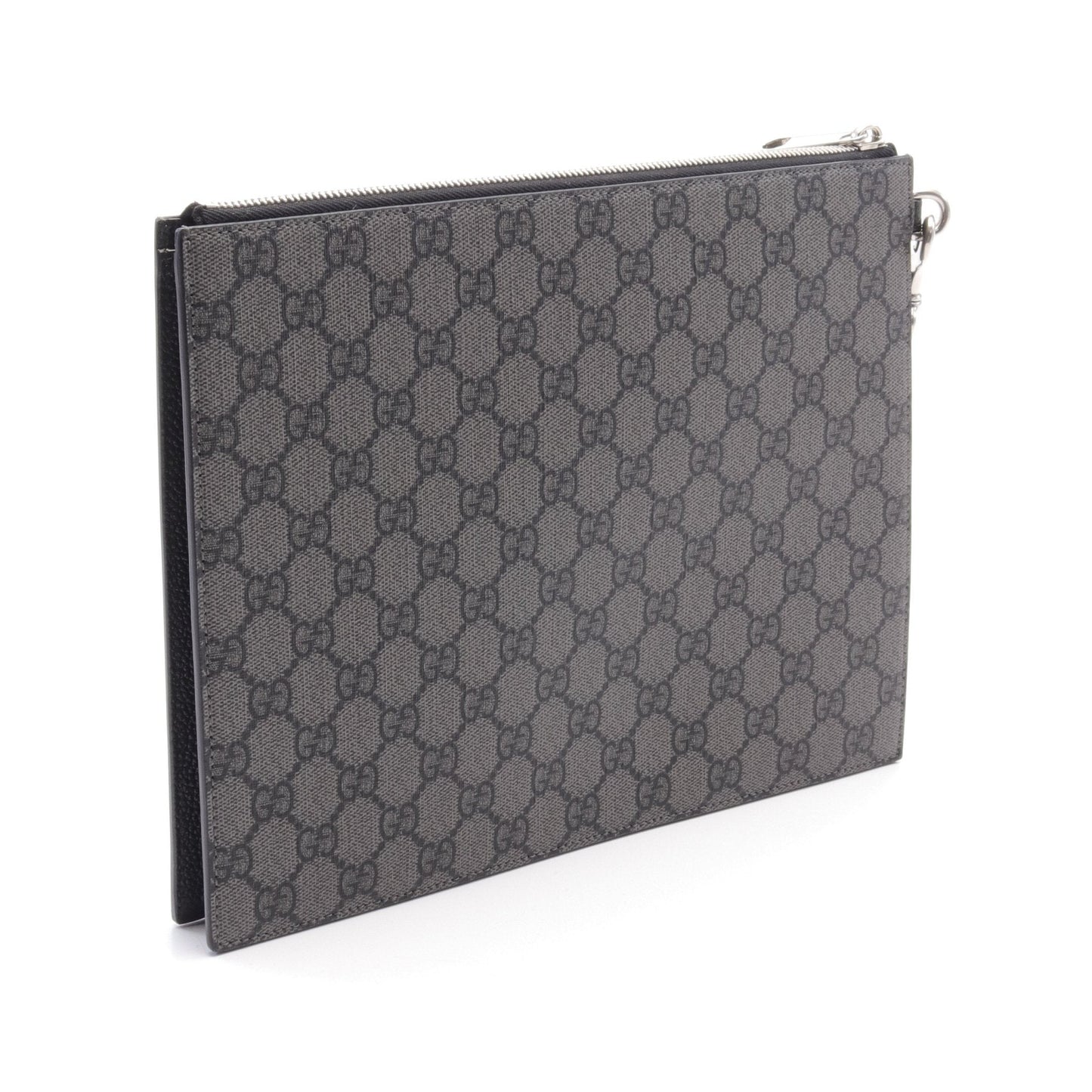 Luxury Gucci Trending 2025 GG Supreme Clutch bag Logo PVC Leather Gray Black