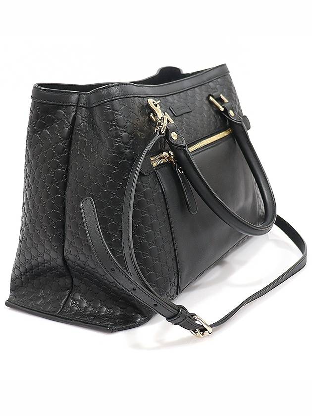 Luxury Gucci Trending 2025 510291 Black Microshima Leather Gold Tote 2WAY