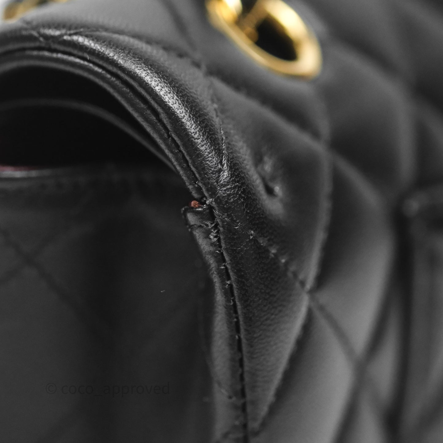 Chanel Classic M/L Medium Flap Quilted Black Lambskin Gold Hardware