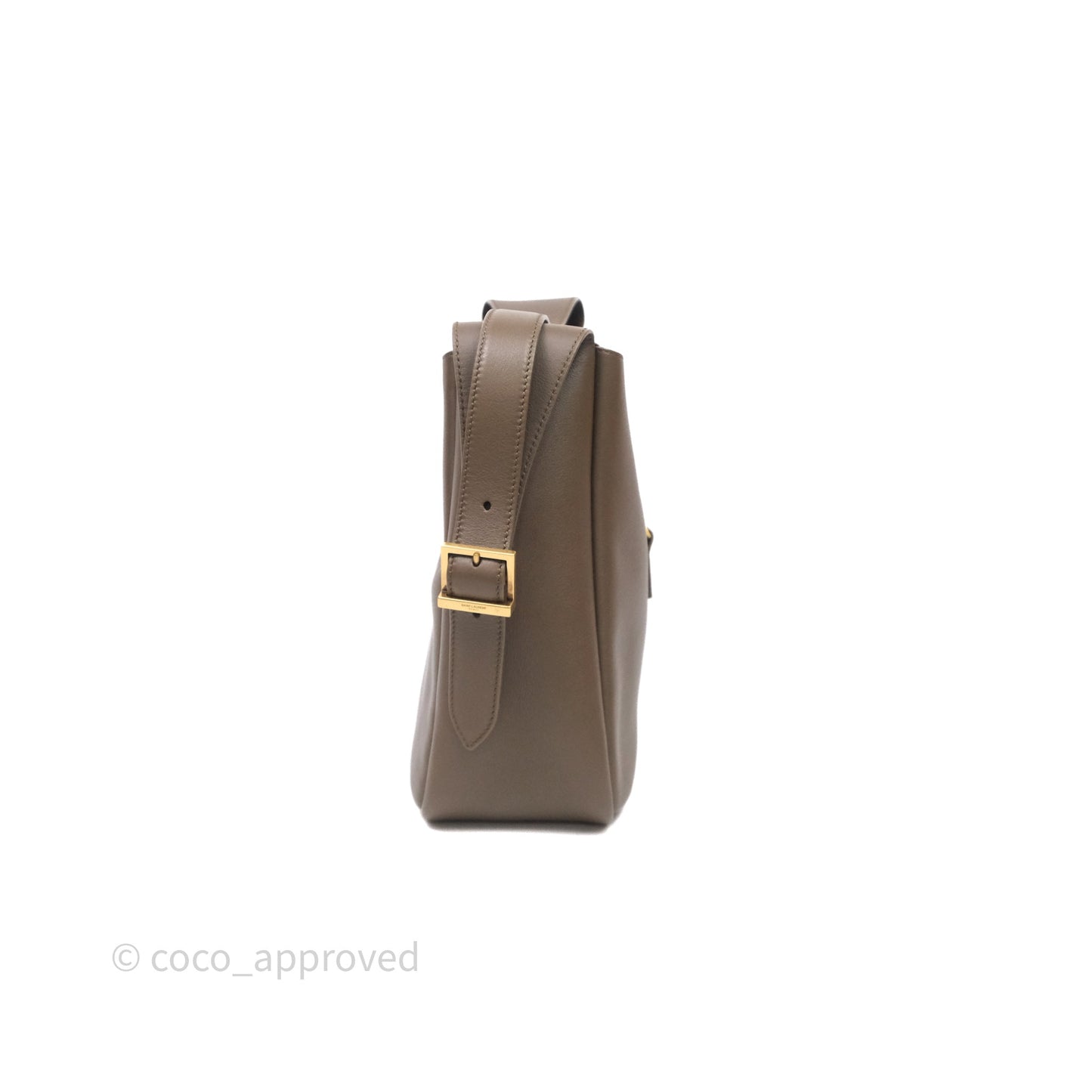 Saint Laurent LE 5 à 7 Supple Small Choco Brown Grained Leather Gold Hardware
