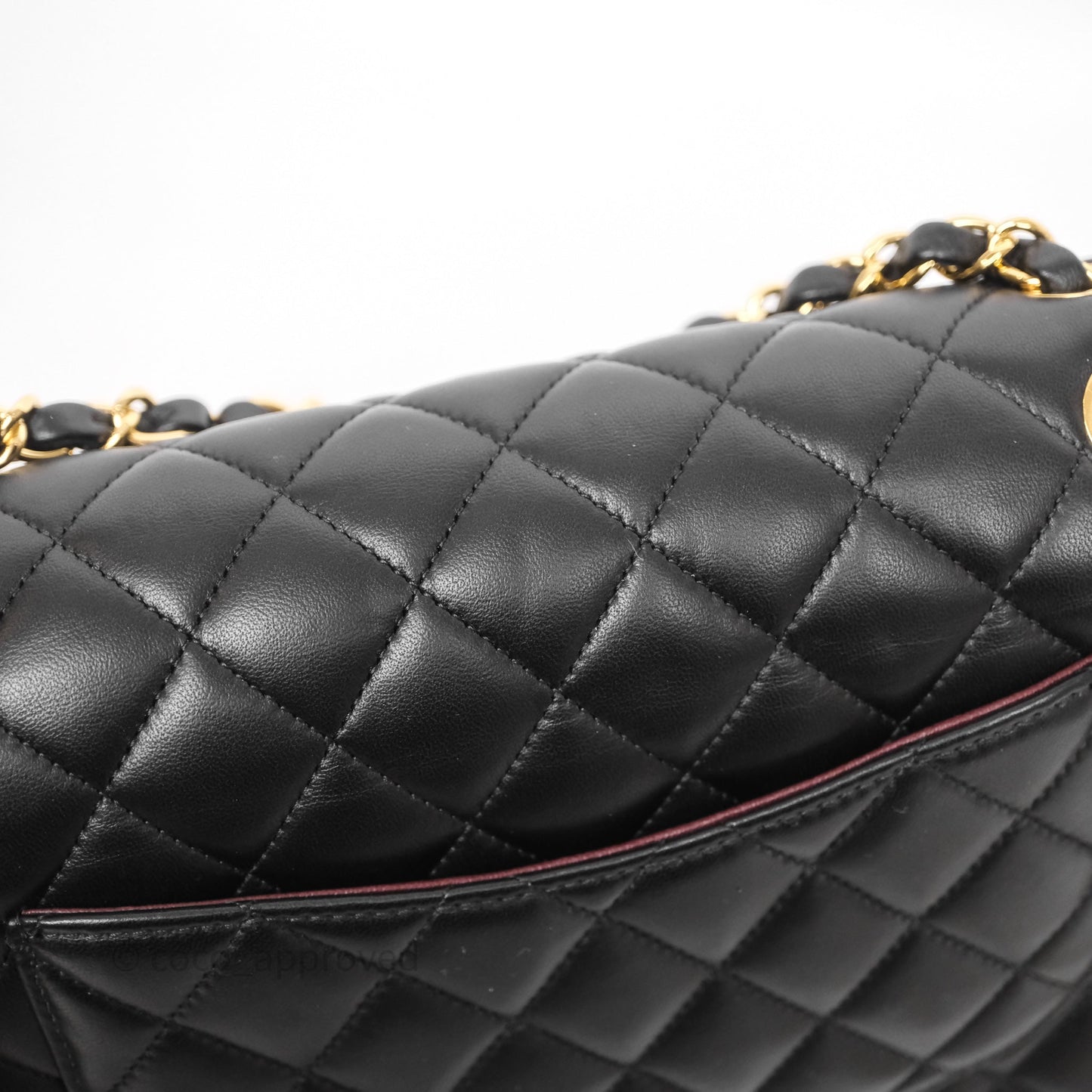 Chanel Classic M/L Medium Flap Quilted Black Lambskin Gold Hardware