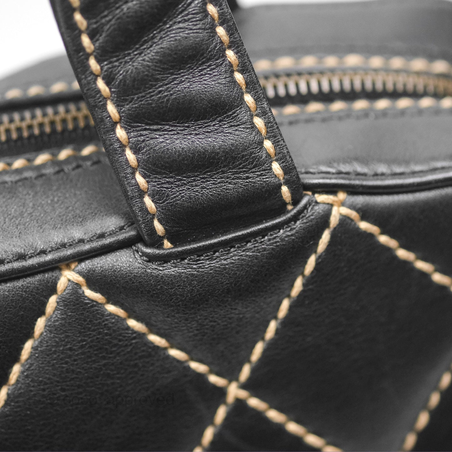 Chanel Vintage Wild Stitch Tote Bag Lambskin Black