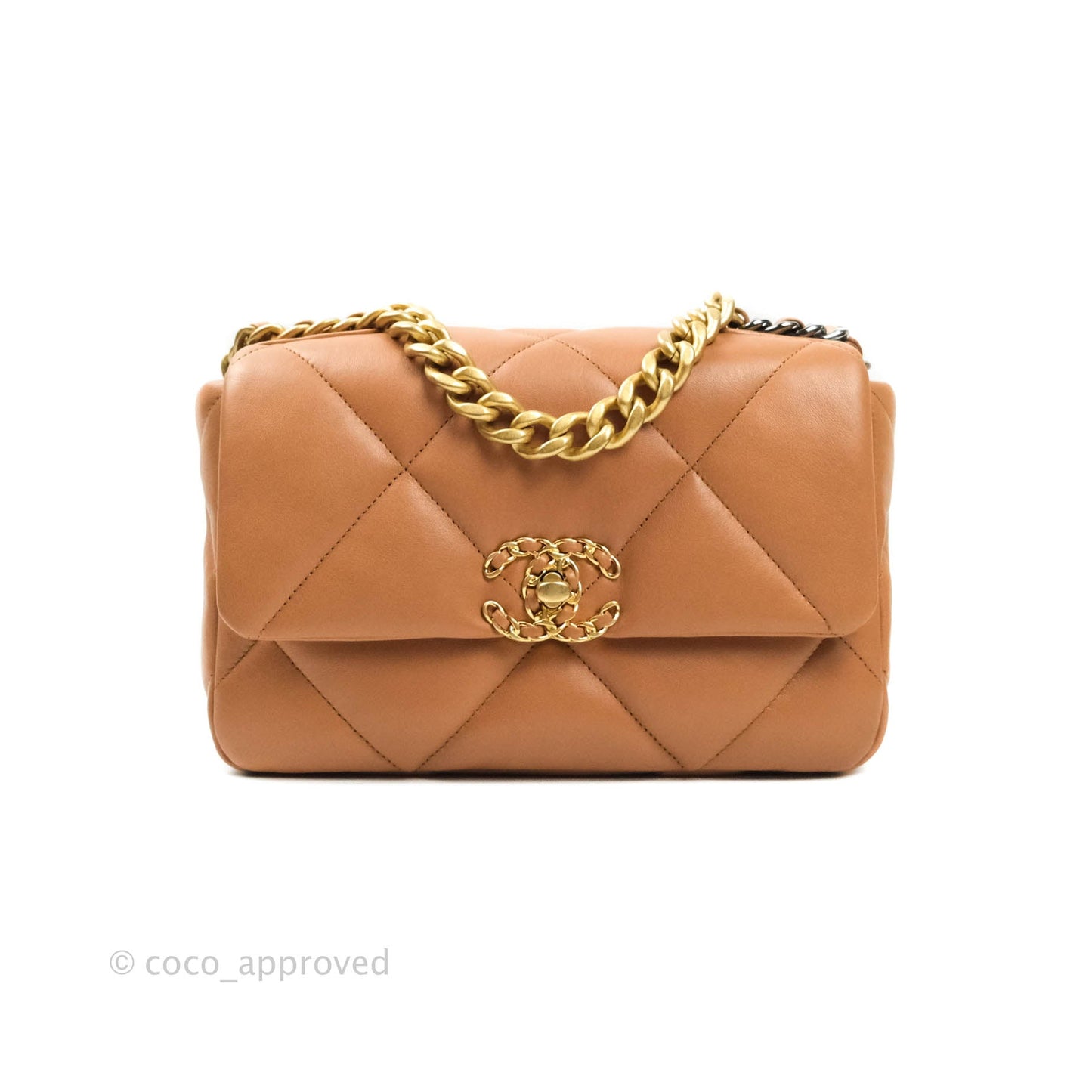 Chanel 19 Small Dark Beige Caramel Mixed Hardware 21P