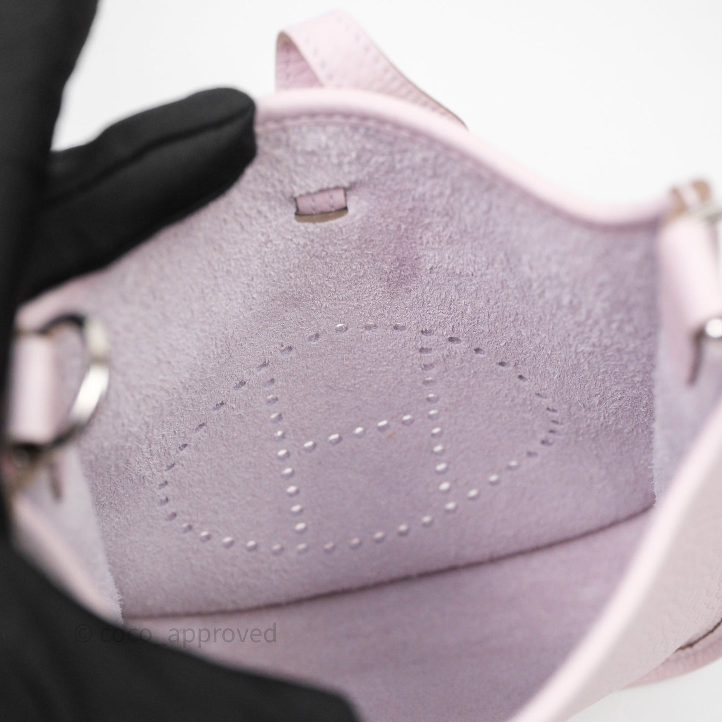 Hermes Mini Evelyne 16 Mauve Pâle 09 Clemence Palladium Hardware