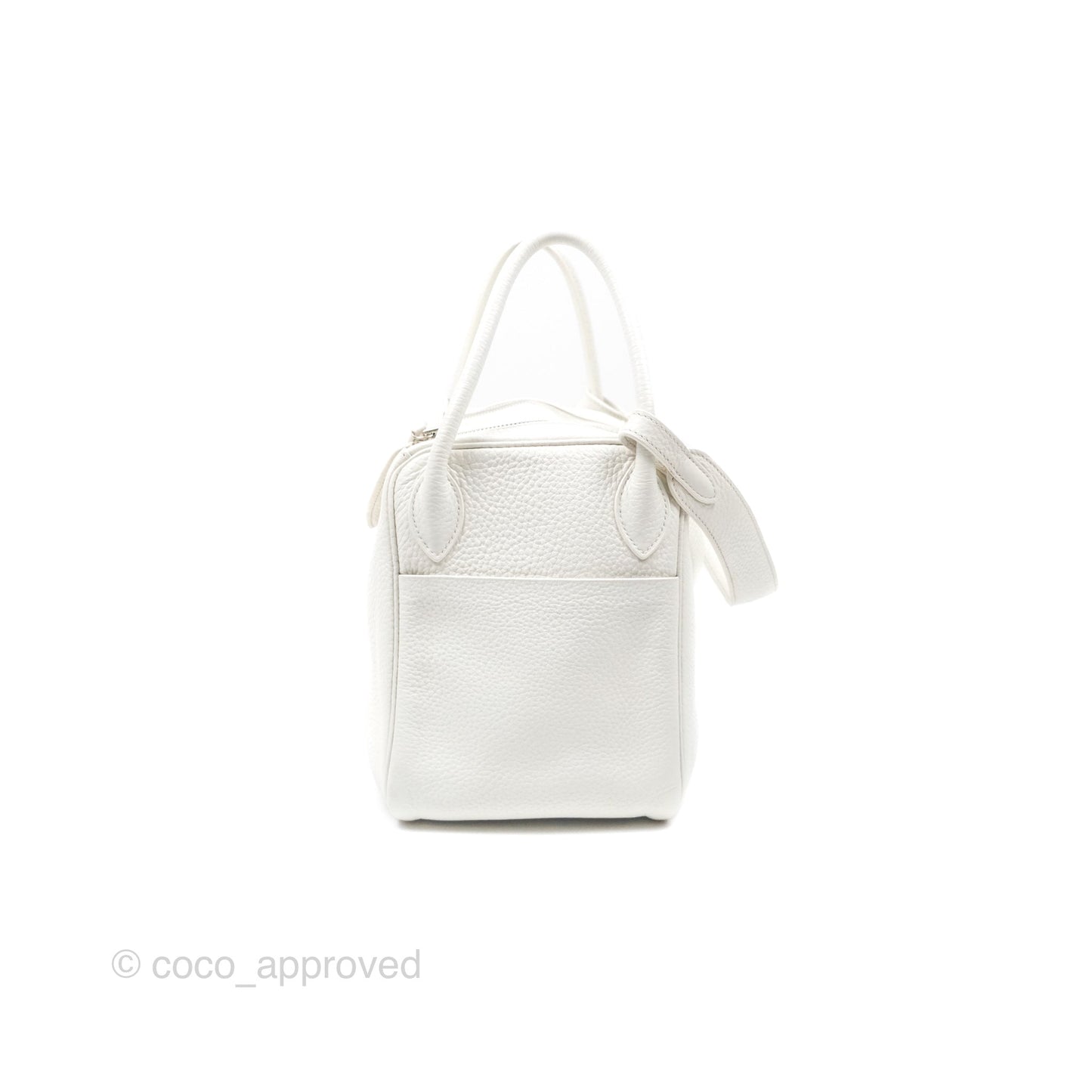 Hermès Lindy 30 White Clemence Palladium Hardware