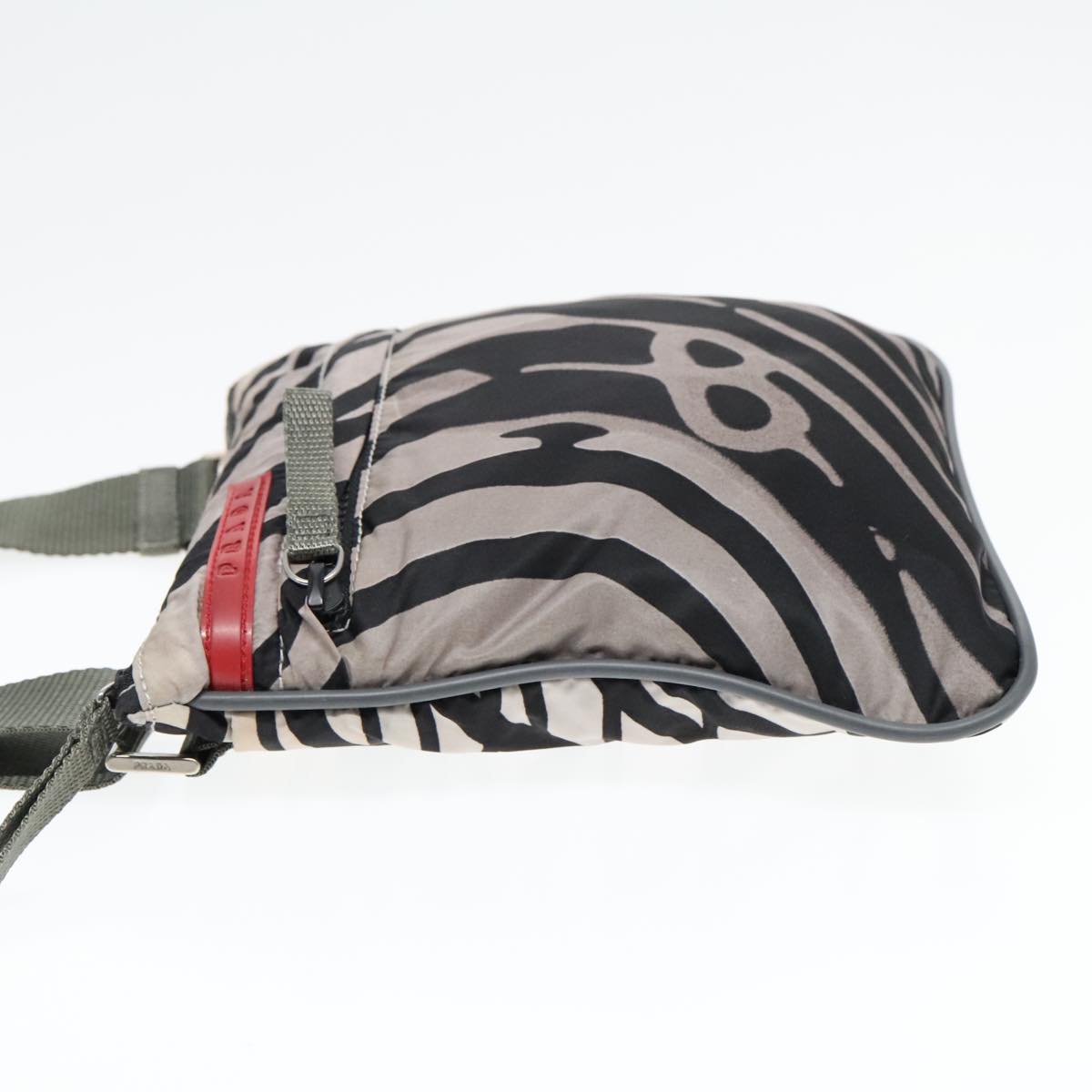 Luxury Prada Sports Shoulder Bag Nylon White Black Silver  93334