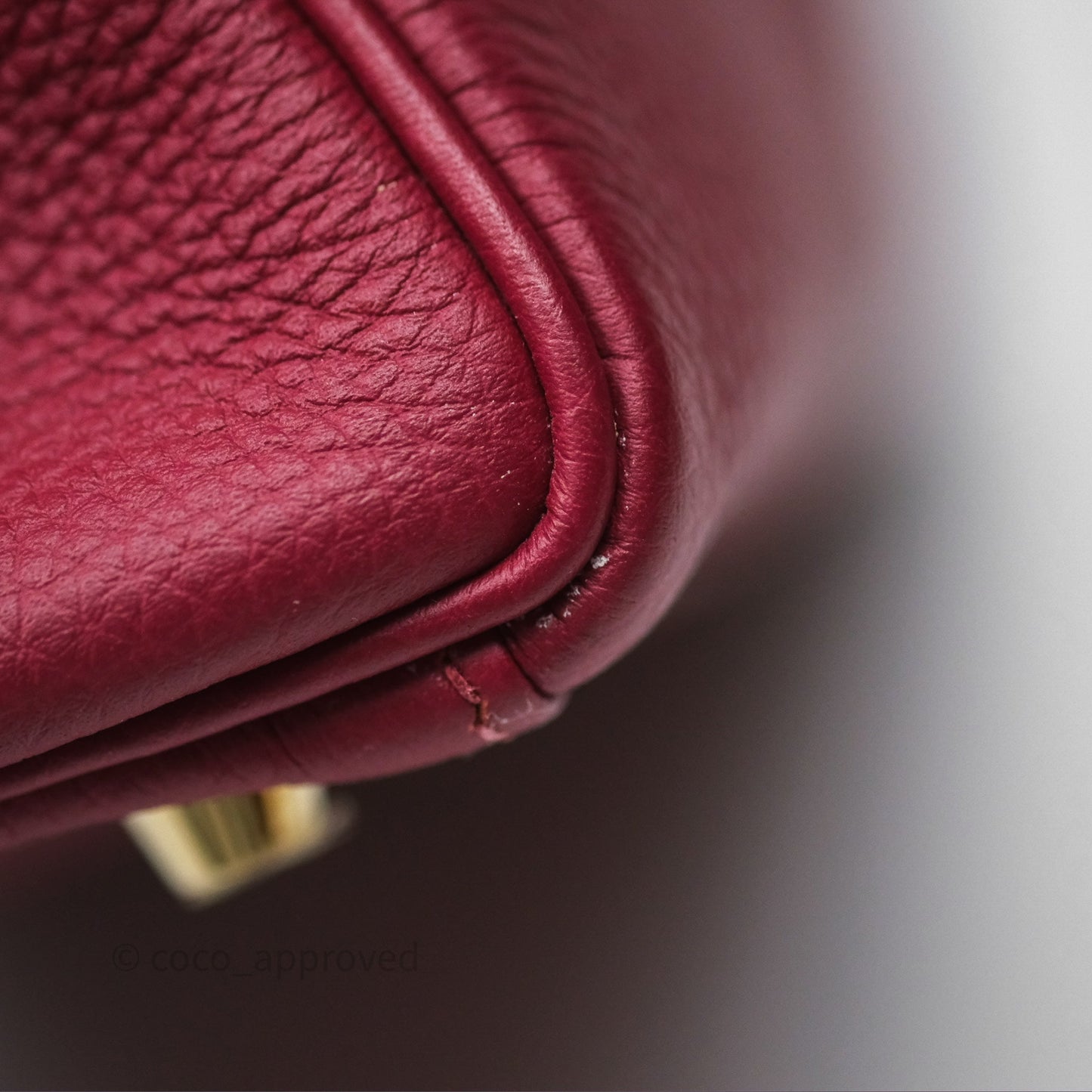 Hermès Kelly 32 Retourne Rouge Grenat K1 Togo Gold Hardware