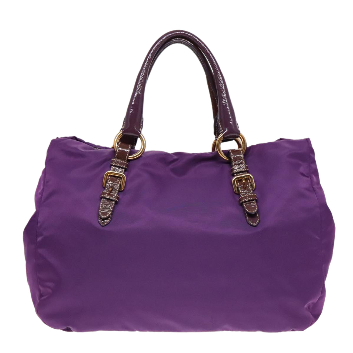 Luxury Prada Bijoux Tote Bag Nylon Enamel Purple Gold  93338