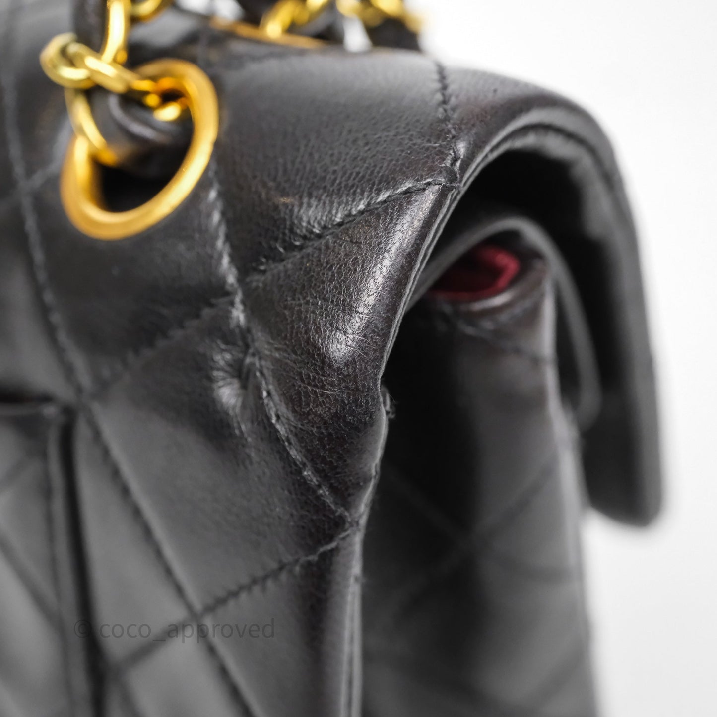 Chanel Vintage Small Classic Flap Black Lambskin 24K Gold Hardware