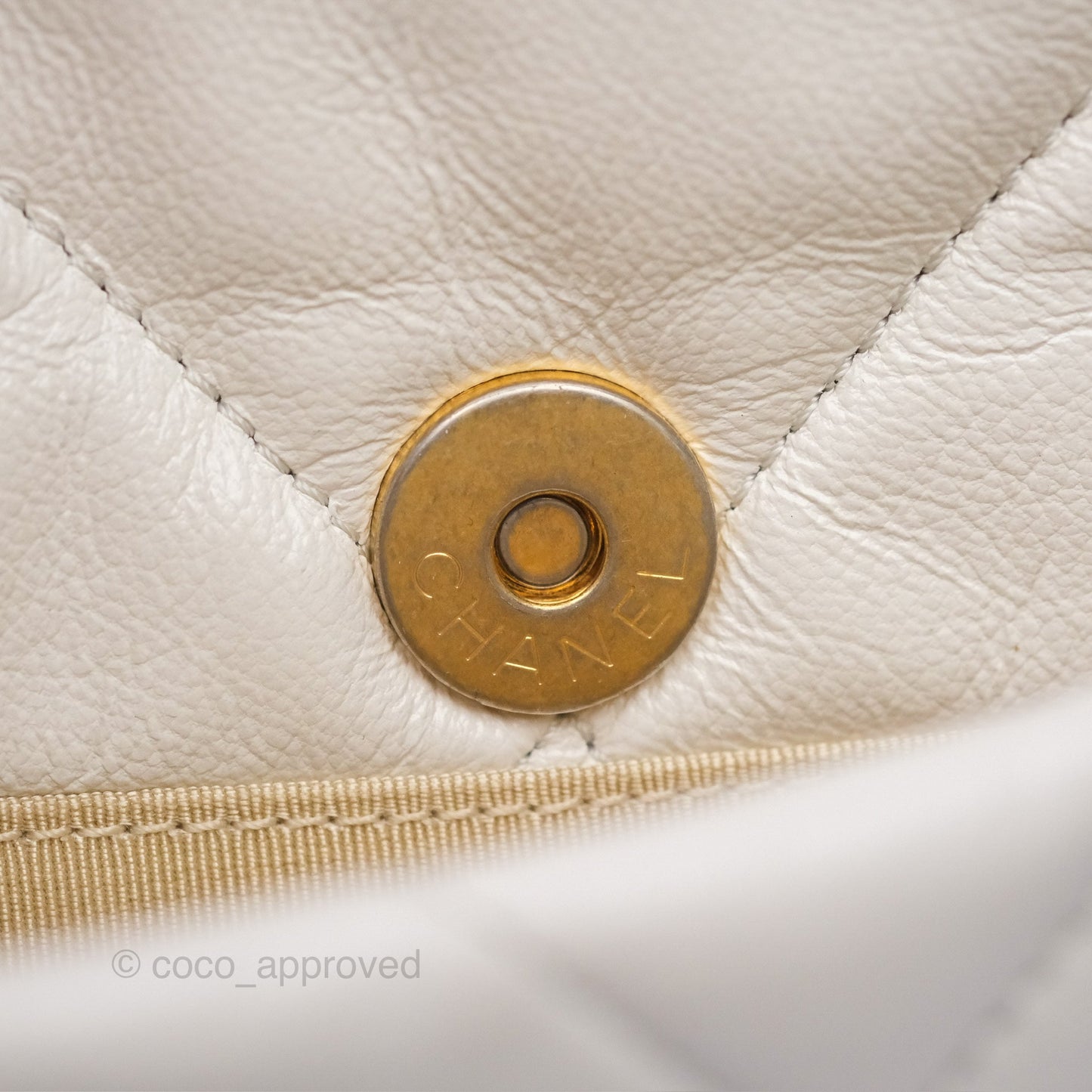 Chanel 19 Small Pearly White Mixed Hardware