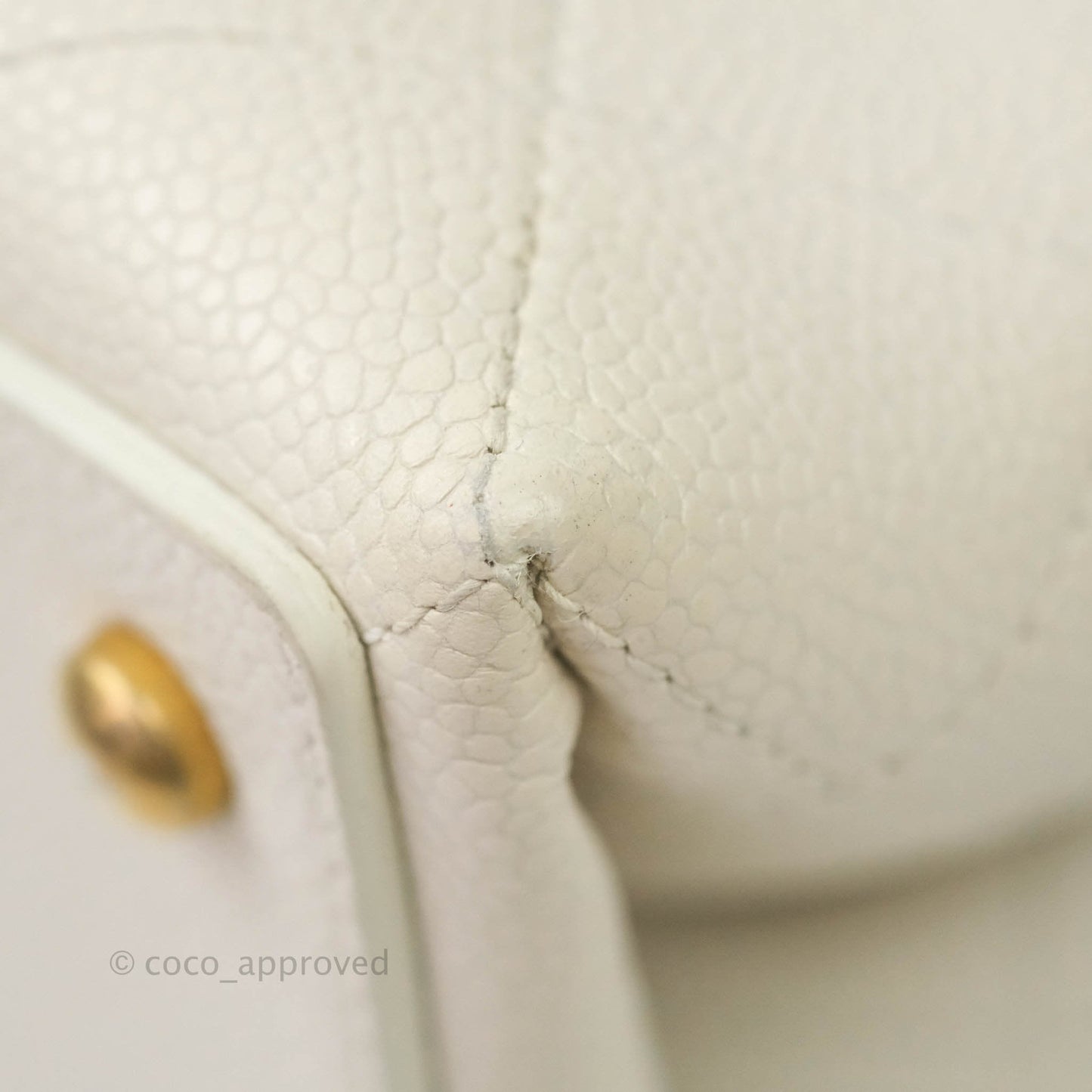 Chanel Grained Calfskin Ivory Drawstring Bucket Bag Aged Gold Hardware