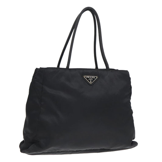 Luxury Prada Hand Bag Nylon Black Silver  93365