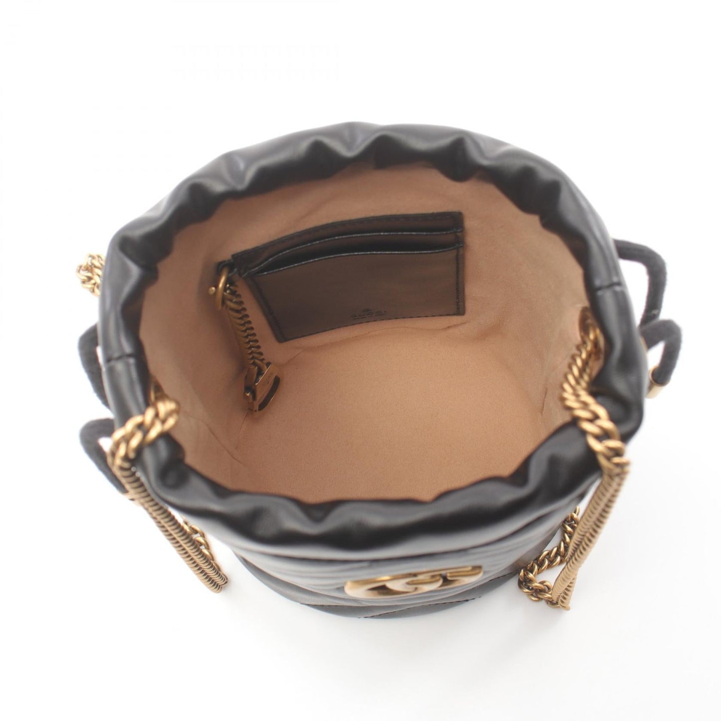 Luxury Gucci Trending 2025 GG Marmont Mini Bucket Bag Shoulder bag Leather Black