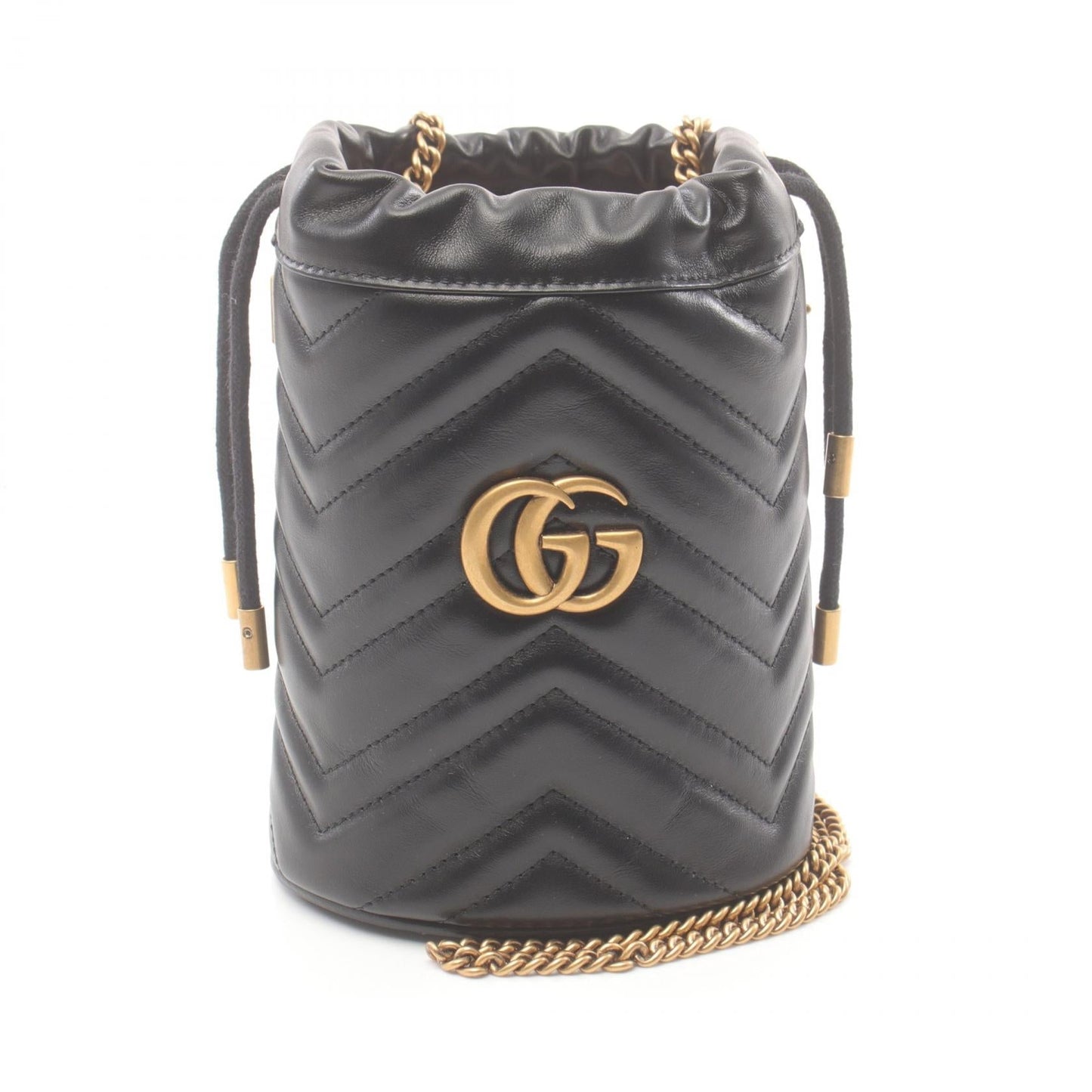 Luxury Gucci Trending 2025 GG Marmont Mini Bucket Bag Shoulder bag Leather Black