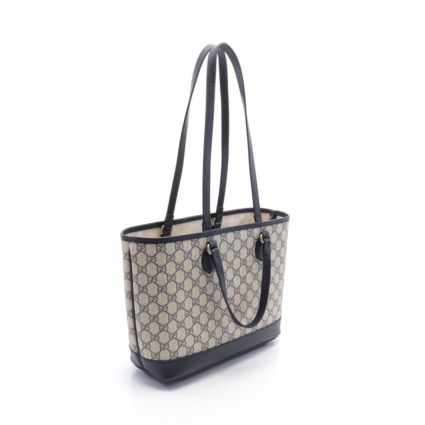 Luxury Gucci Trending 2025 Ophidia Small GG Supreme Handbag Tote bag PVC Coated Canvas Leather Navy Beige