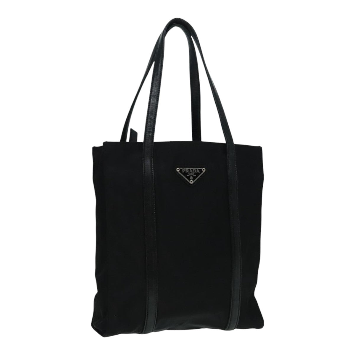 Luxury Prada Tote Bag Nylon Black Silver  93397