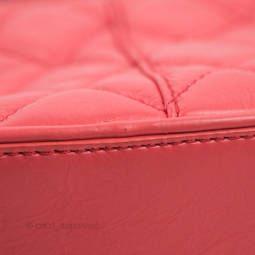Chanel Aquarium PVC Coral Pink Crumpled Calfskin Silver Hardware