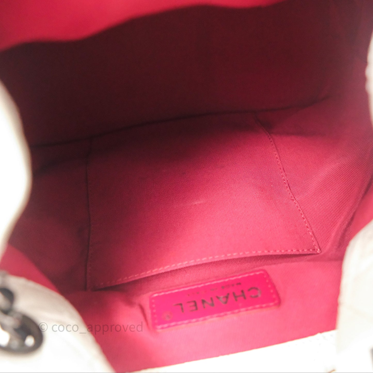 Chanel Small Gabrielle Backpack White Black Aged Calfskin