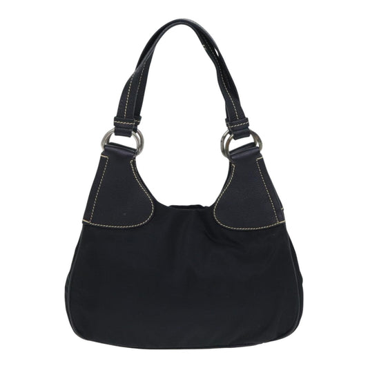 Luxury Prada Hand Bag Nylon Black Silver  93474