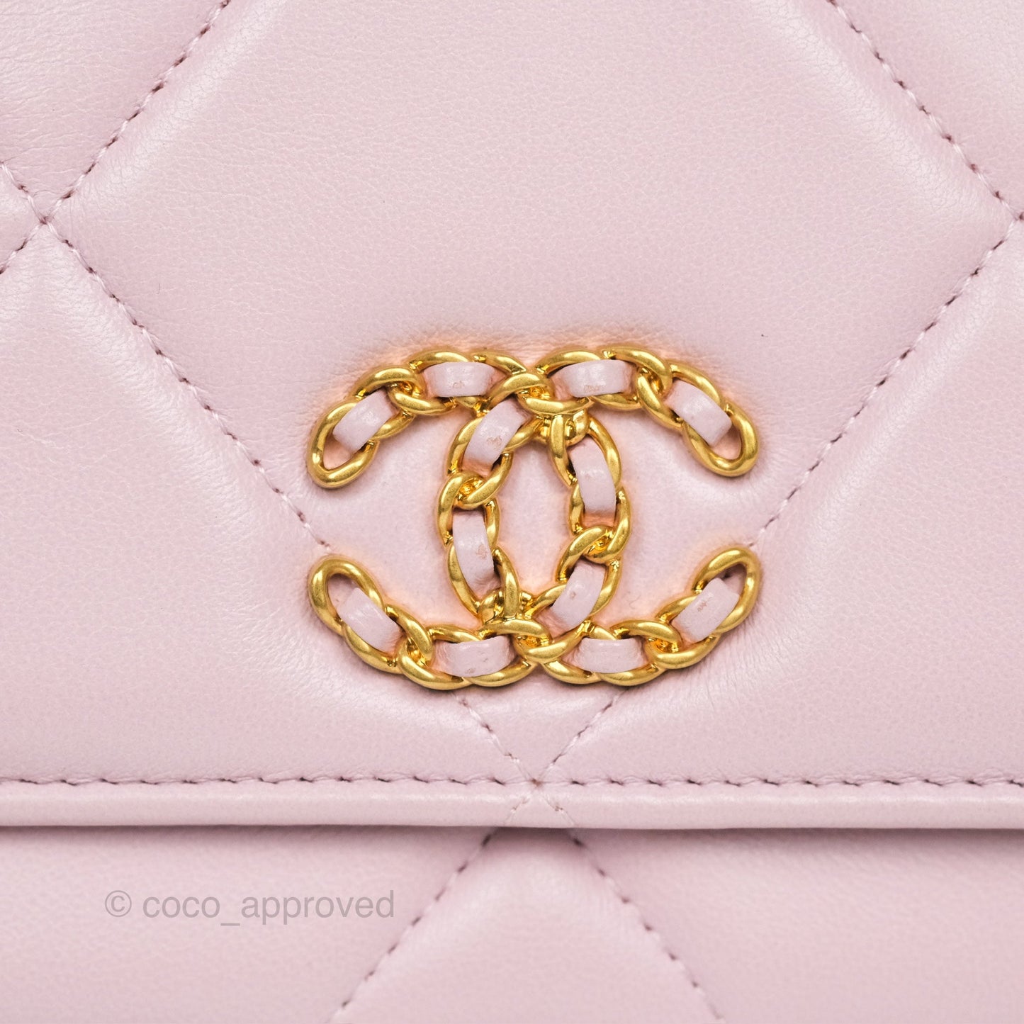 Chanel 19 Wallet on Chain WOC Light Pink Lambskin Mixed Hardware