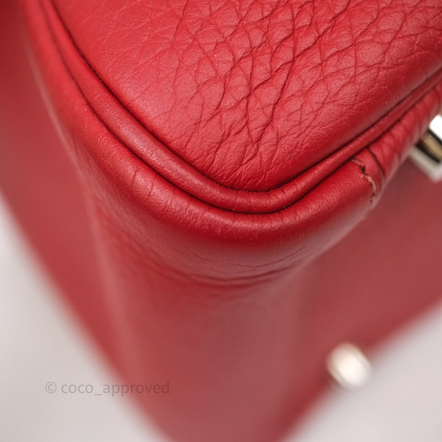 Hermès Lindy 30 Rouge Garance 54 Clemence Palladium Hardware