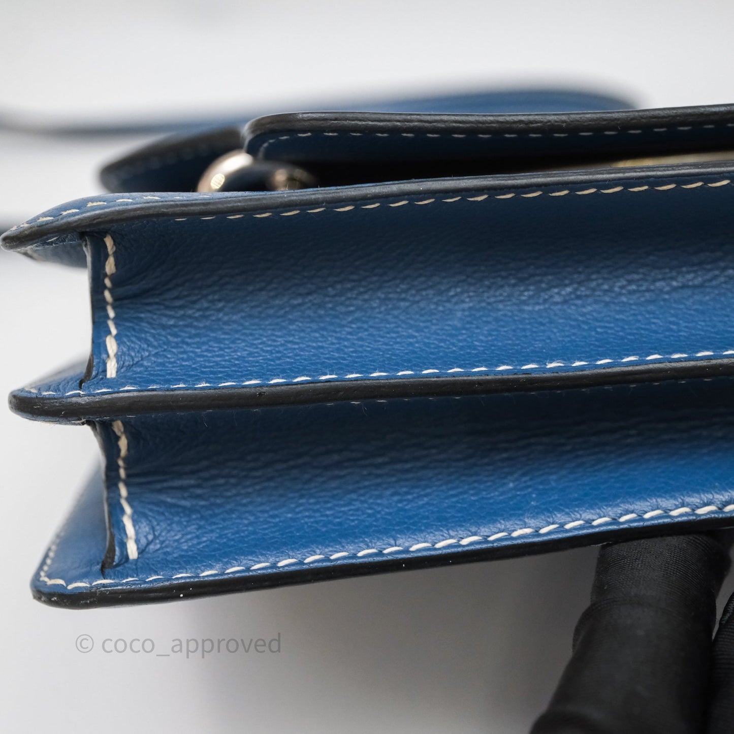 Hermès Roulis 23 Blue Evercolor Palladium Hardware