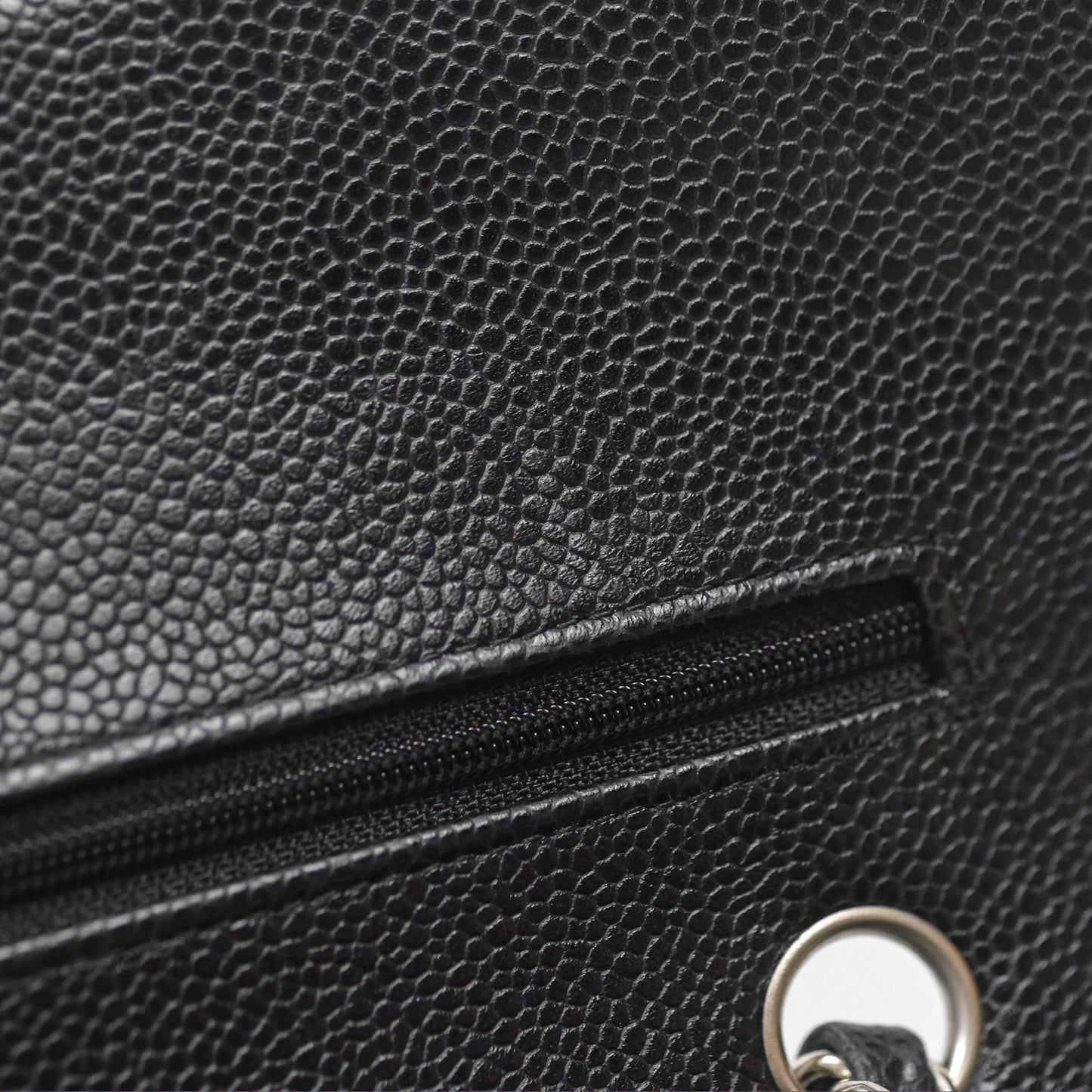 Chanel Classic M/L Medium Flap Quilted Black Caviar Silver Hardware