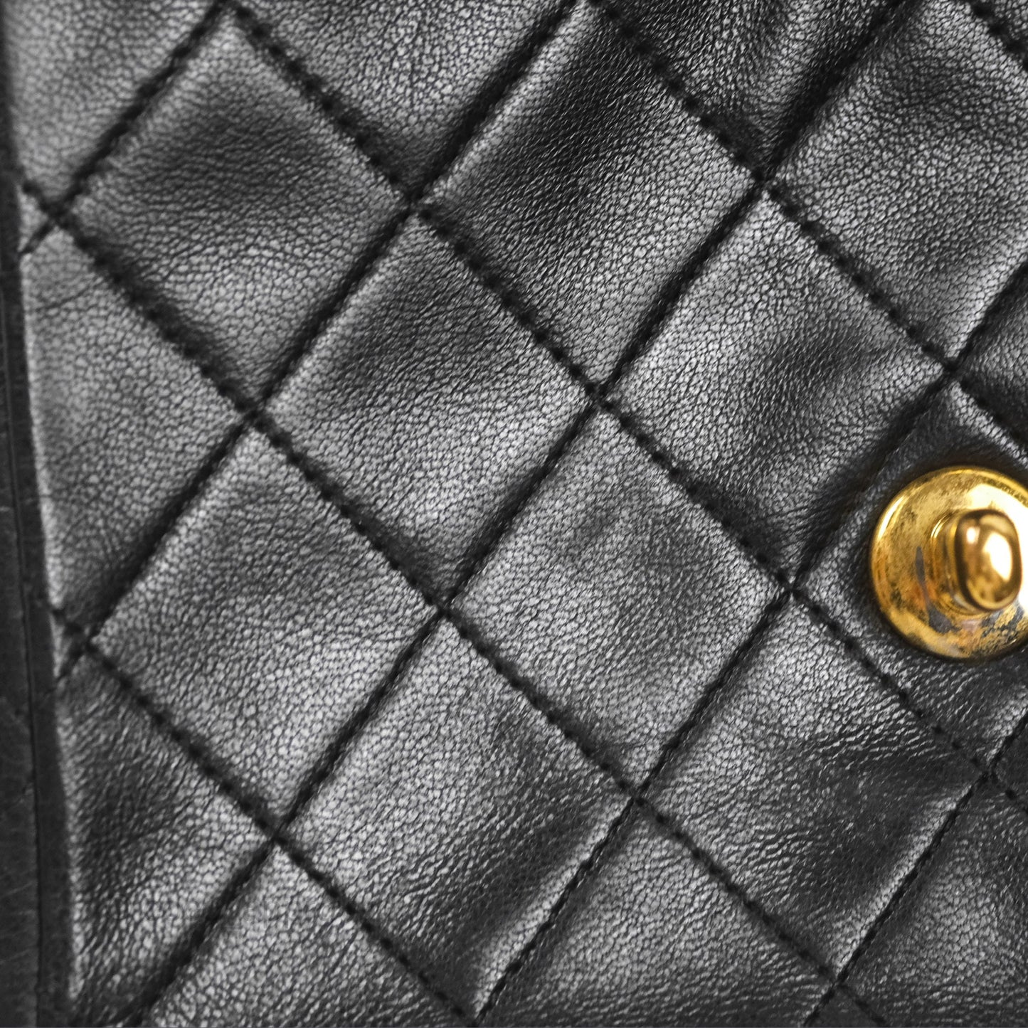 Chanel Vintage Mini Square Black Lambskin 24K Gold Hardware