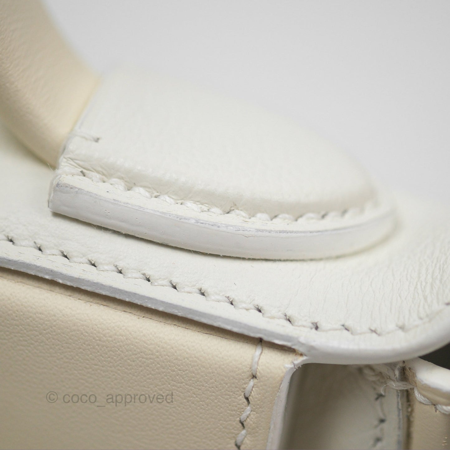 Hermès 24/24 21 Mini Blanc 01/ Nata I2 Evercolor/ Swift Palladium Hardware