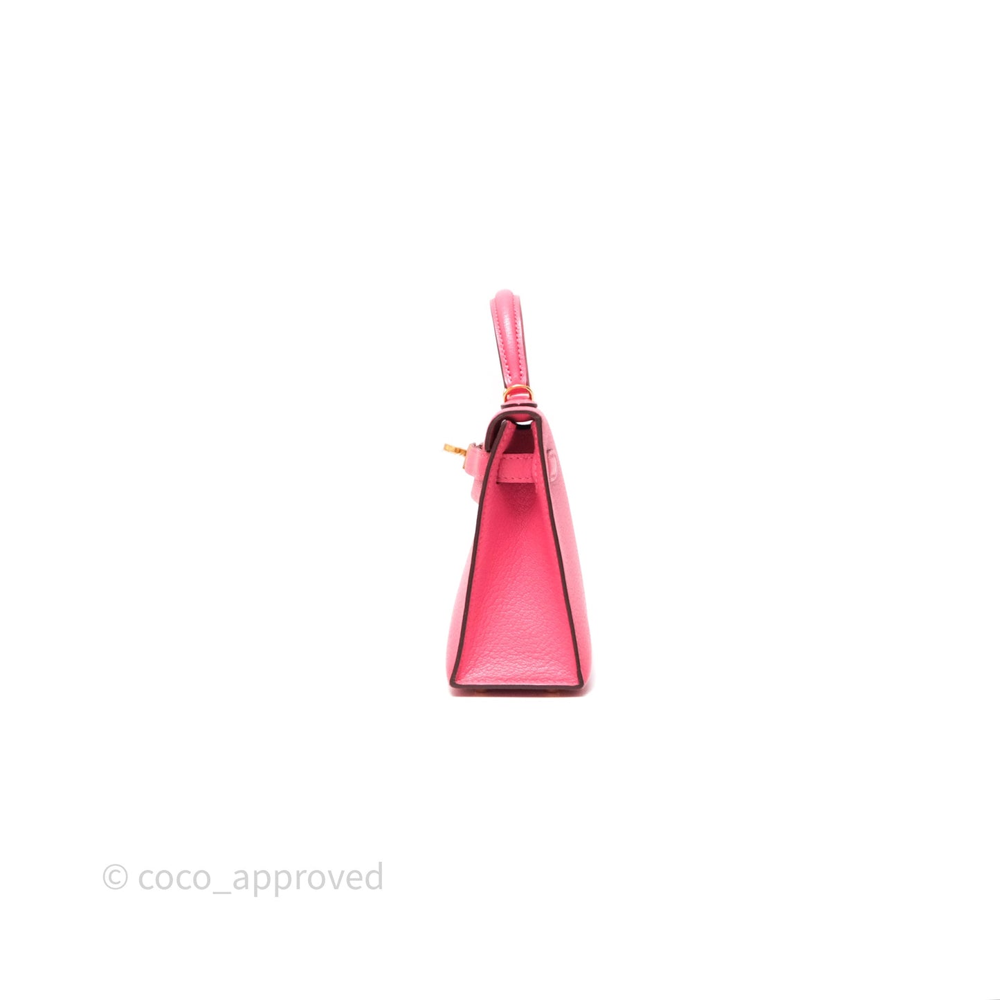 Hermès Mini Kelly II Rose Lipstick U5 Chevre Mysore Gold Hardware