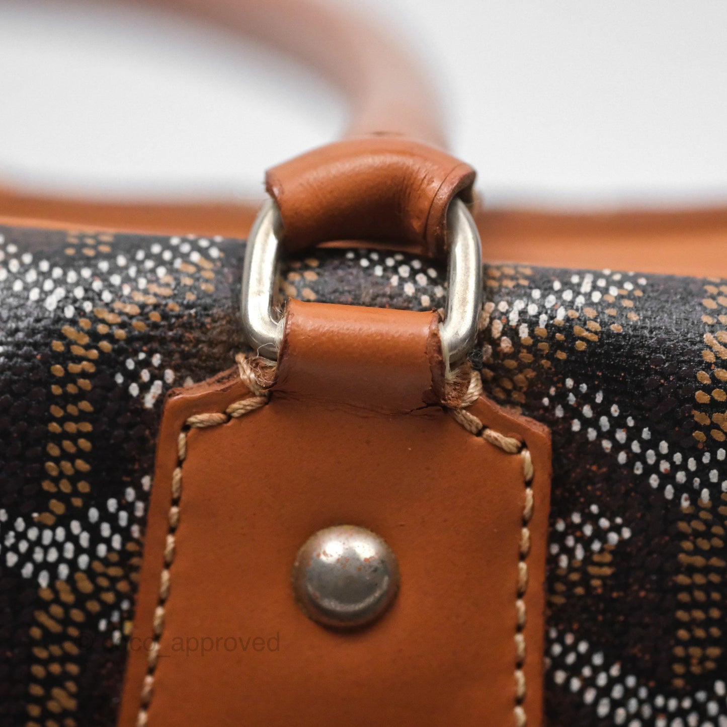 Goyard Saint Martin Bag Goyardine Canvas Black/ Tan