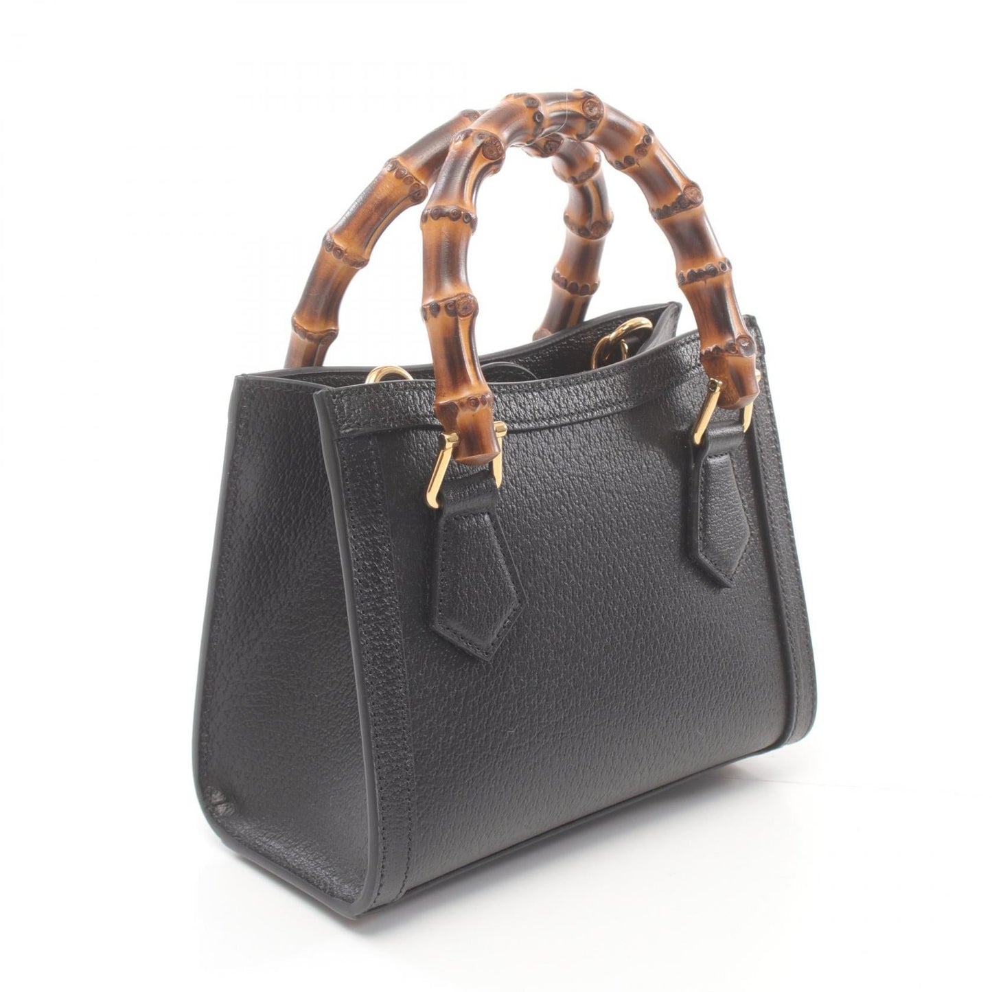 Luxury Gucci Trending 2025 Diana Mini Bamboo Handbag Tote bag Leather Black