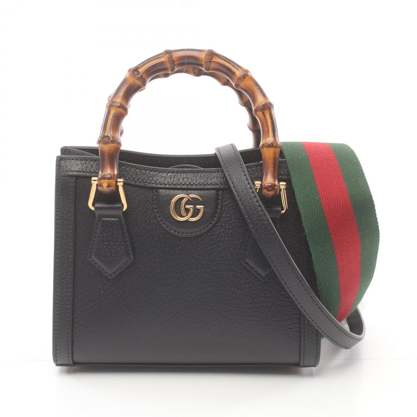 Luxury Gucci Trending 2025 Diana Mini Bamboo Handbag Tote bag Leather Black