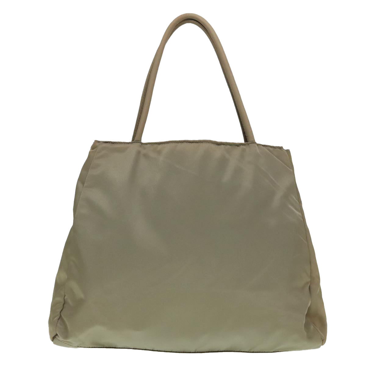 Luxury Prada Hand Bag Nylon Beige Silver  93522