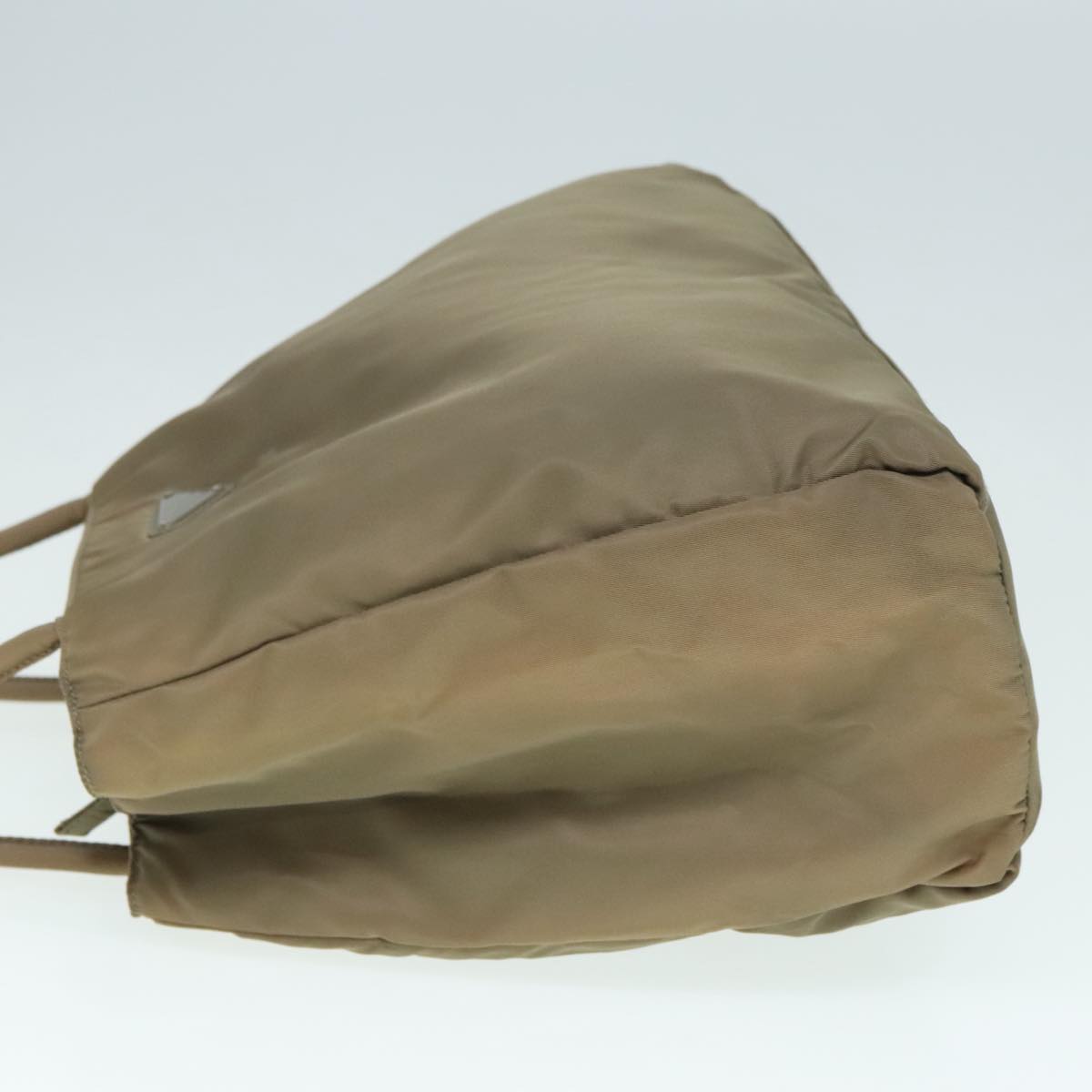 Luxury Prada Hand Bag Nylon Beige Silver  93522