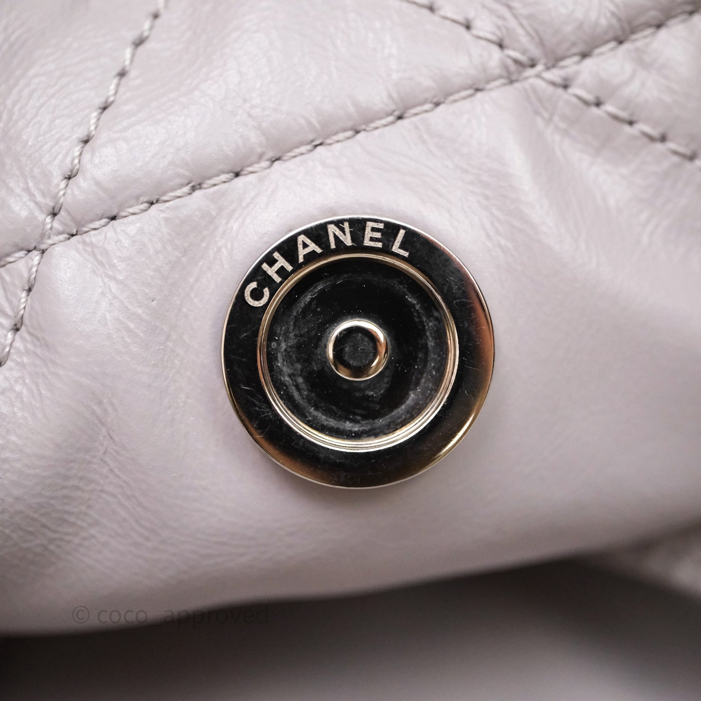Chanel 22 Small Grey Aged Calfskin Matte Silver Hardware