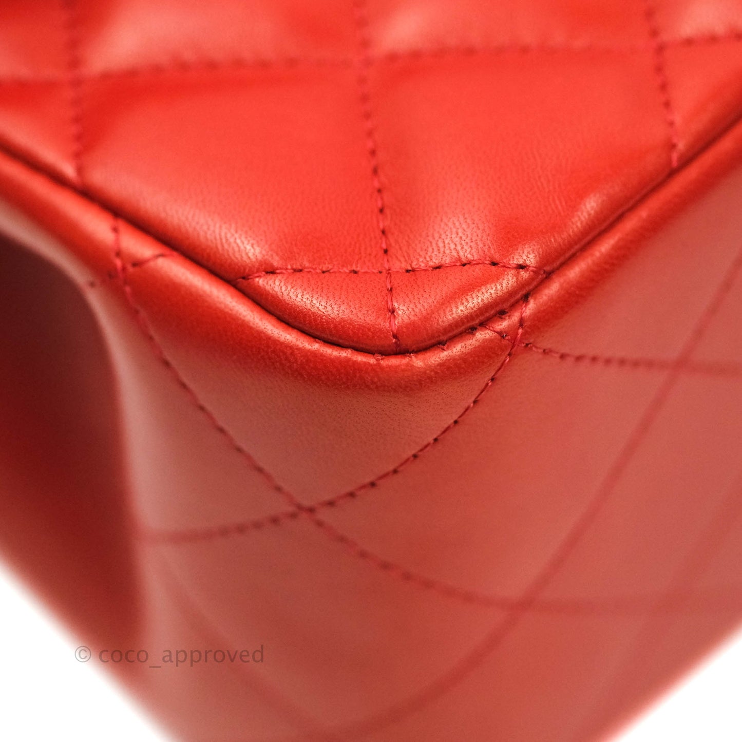 Chanel Jumbo Double Flap Red Lambskin Silver Hardware⁣⁣