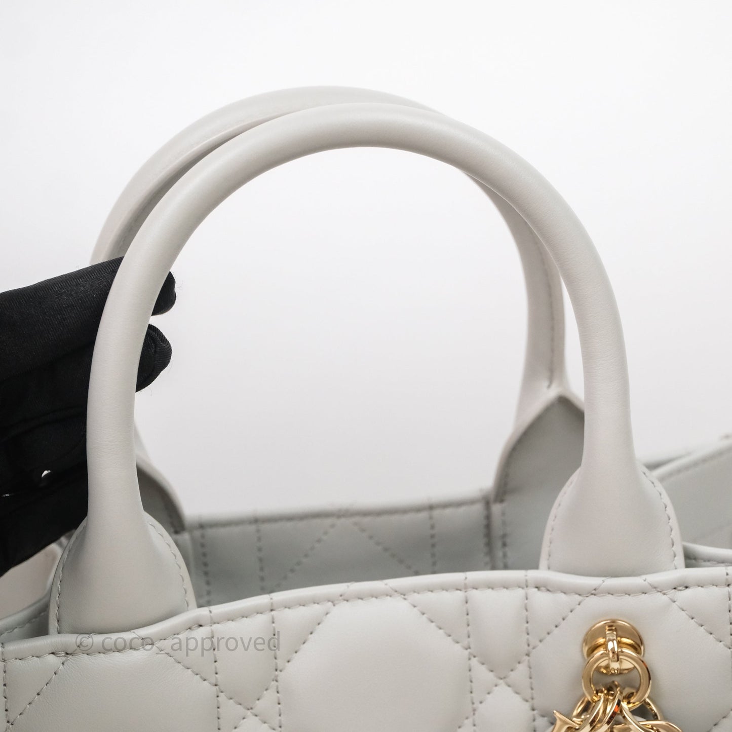 Christian Dior Small Dior Book Tote Cloud Gray Macrocannage Calfskin