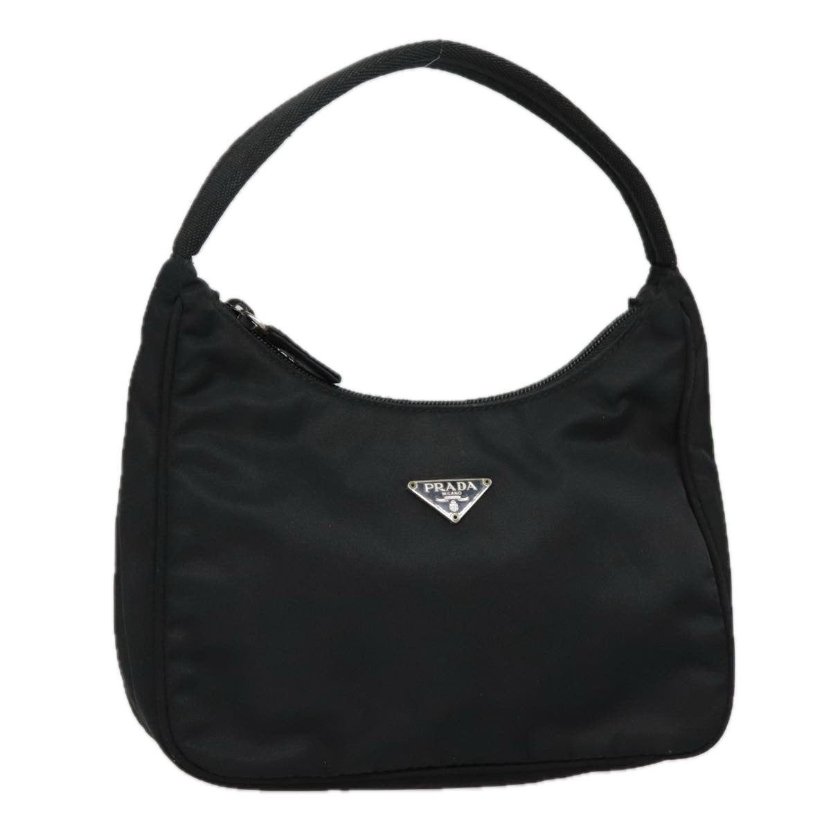 Luxury Prada Mini Hand Bag Nylon Black Silver  93539