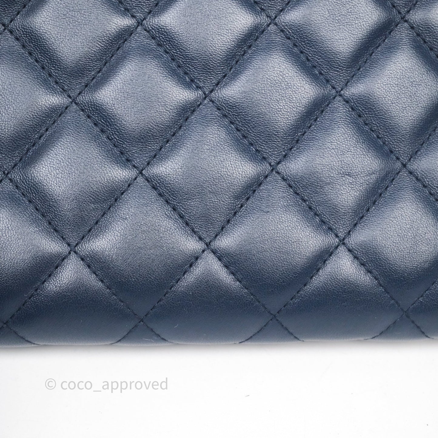 Chanel Quilted Clutch with Chain Lambskin Navy Gun Metal Hardware
