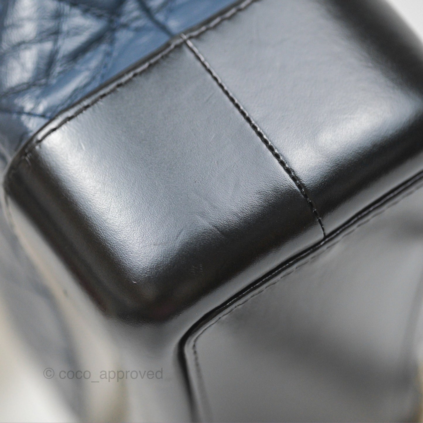 Chanel Small Gabrielle Backpack Navy Black Aged Calfskin