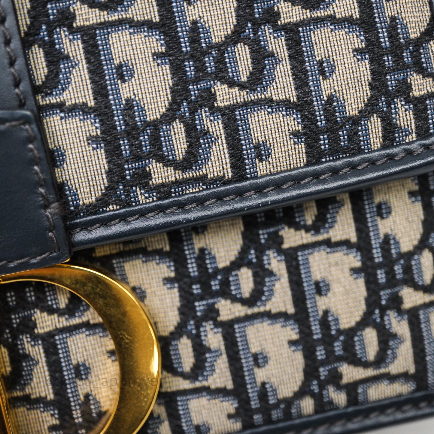 Christian Dior Small 30 Montaigne Bag Blue Dior Oblique Jacquard