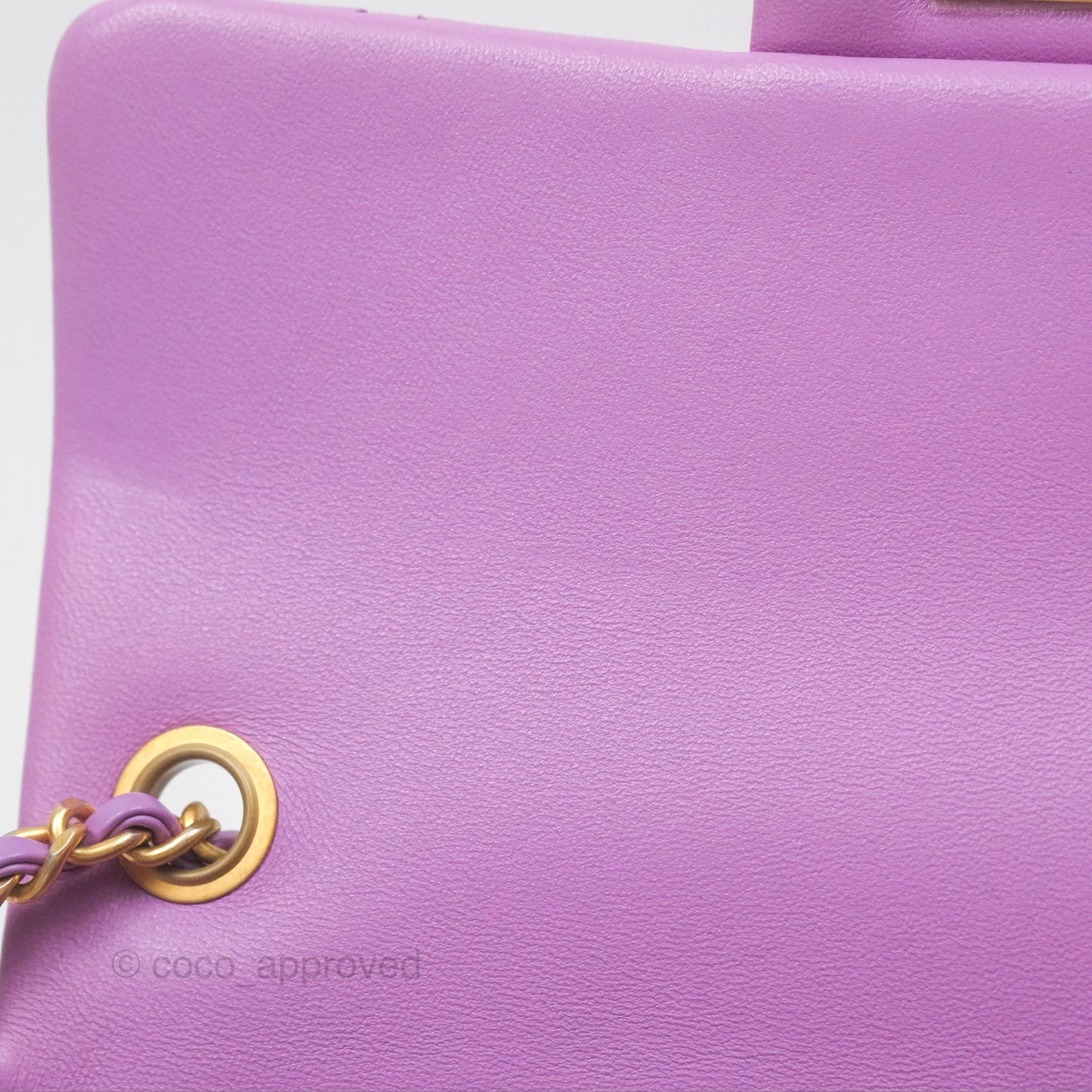 Chanel Mini Rectangular Pearl Crush Quilted Purple Lambskin Aged Gold Hardware
