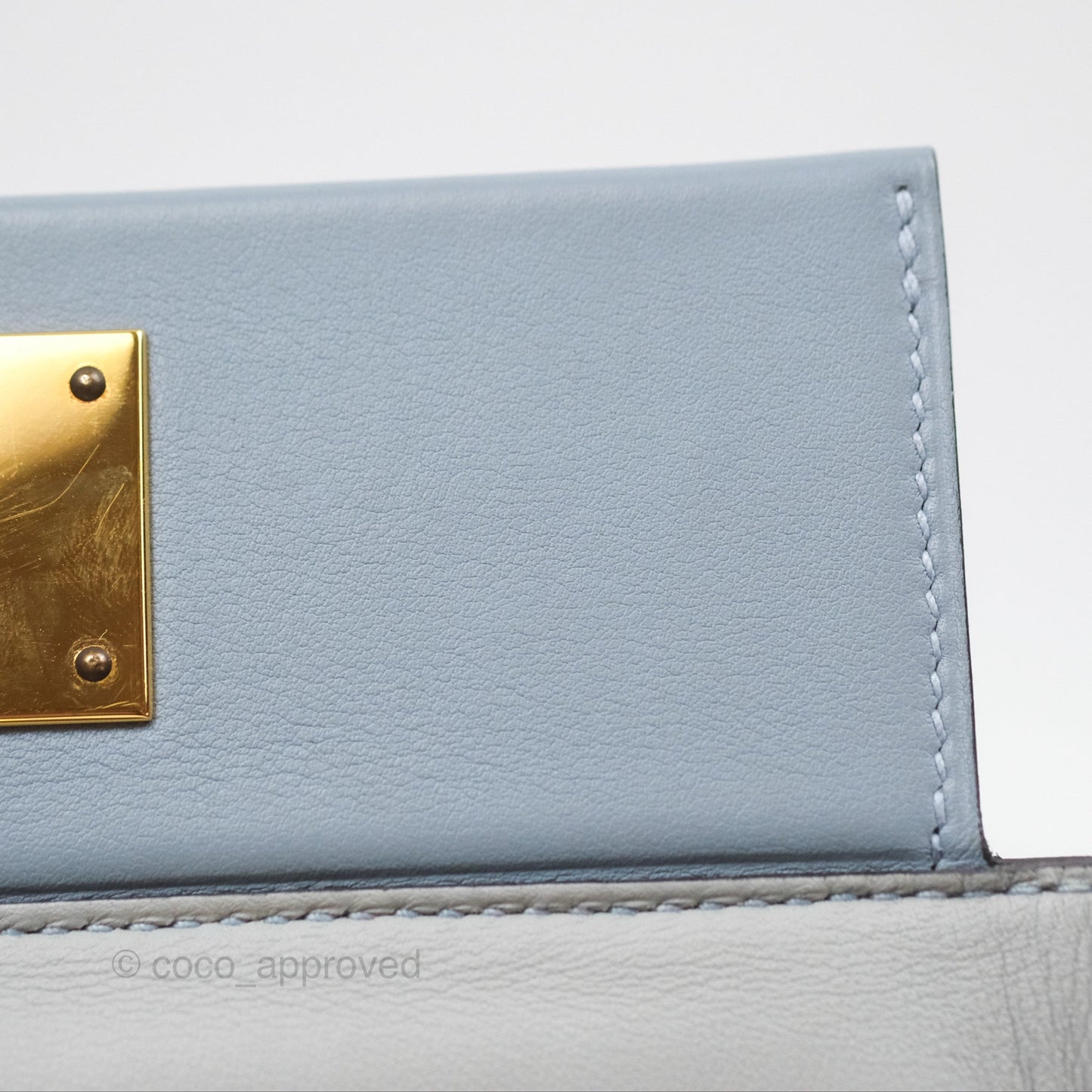 Hermès 24/24 21 Mini Bleu Lin J7 Evercolor/ Swift Gold Hardware