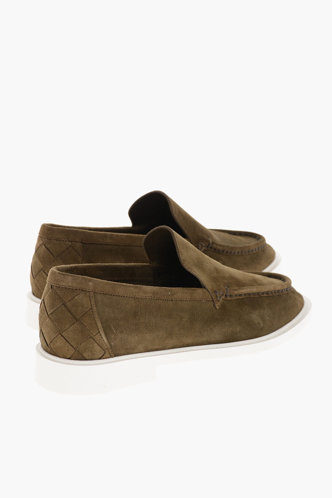 Luxury Bottega Veneta Suede Loafers With Braided Detail