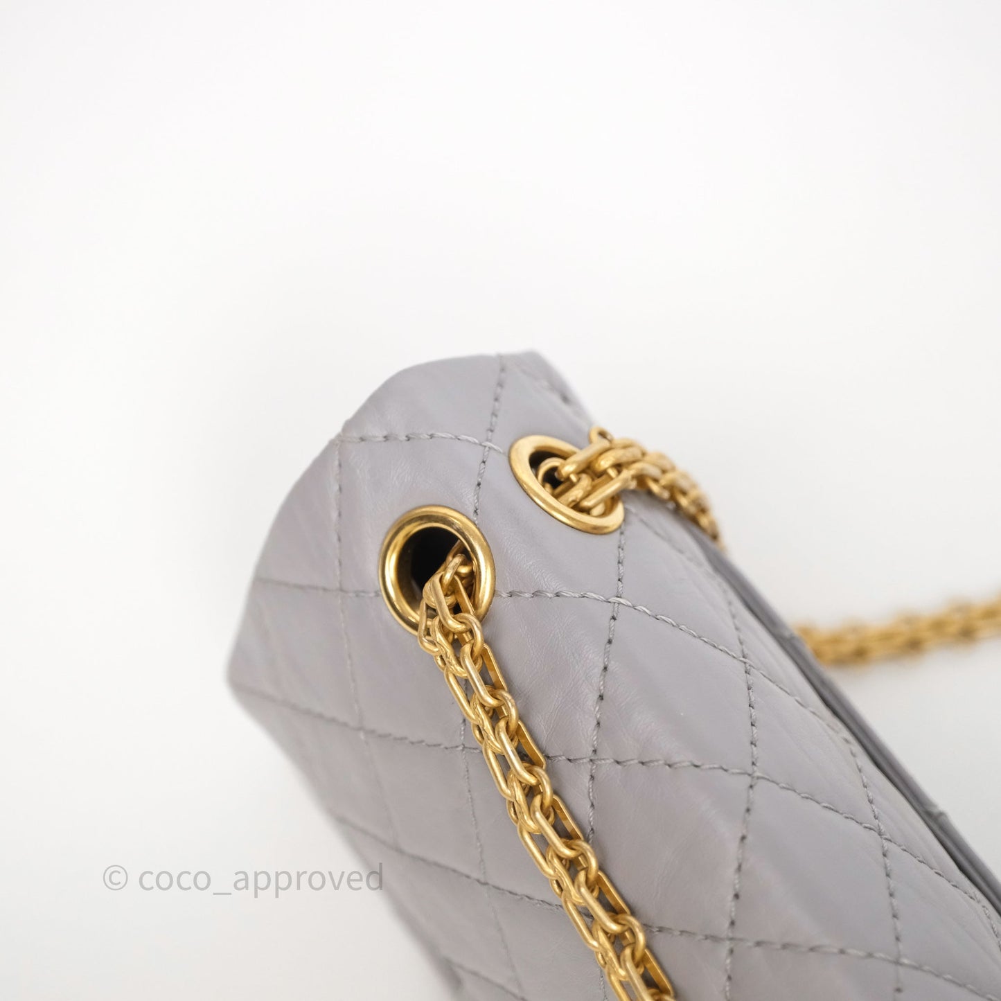 Chanel Mini Reissue 224 Grey Aged Calfskin Aged Gold Hardware