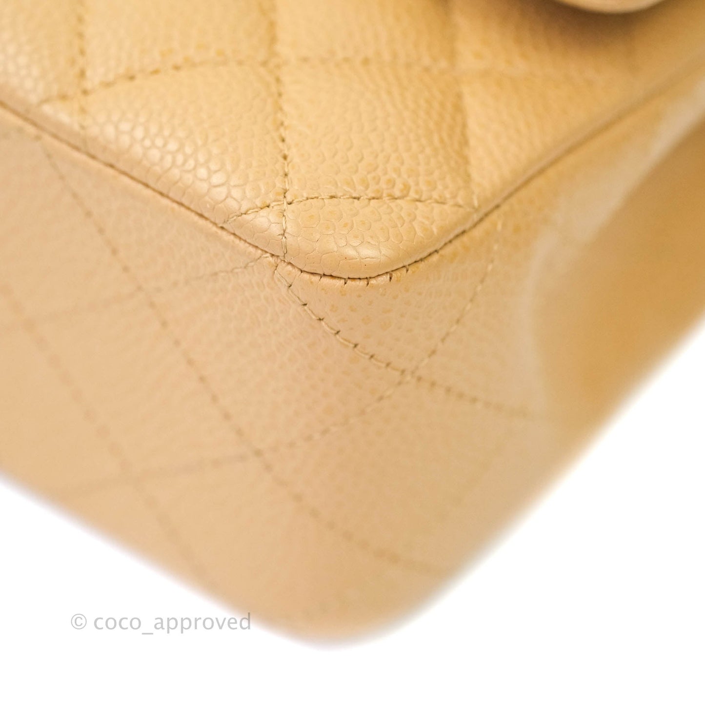 Chanel Classic M/L Medium Double Flap Dark Beige Caviar 24K Gold Hardware