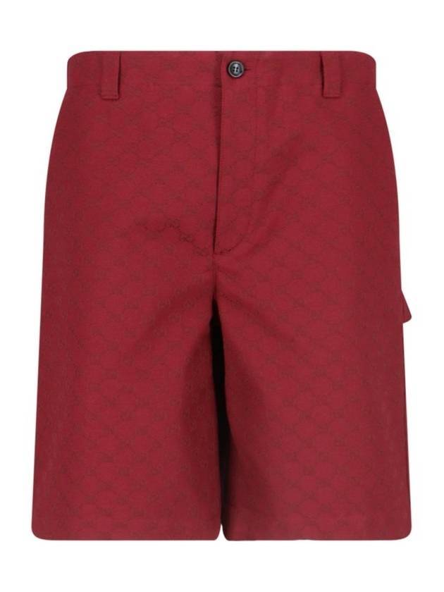 Luxury Gucci Trending 2025 Rosso Ancora GG Canvas Shorts Red