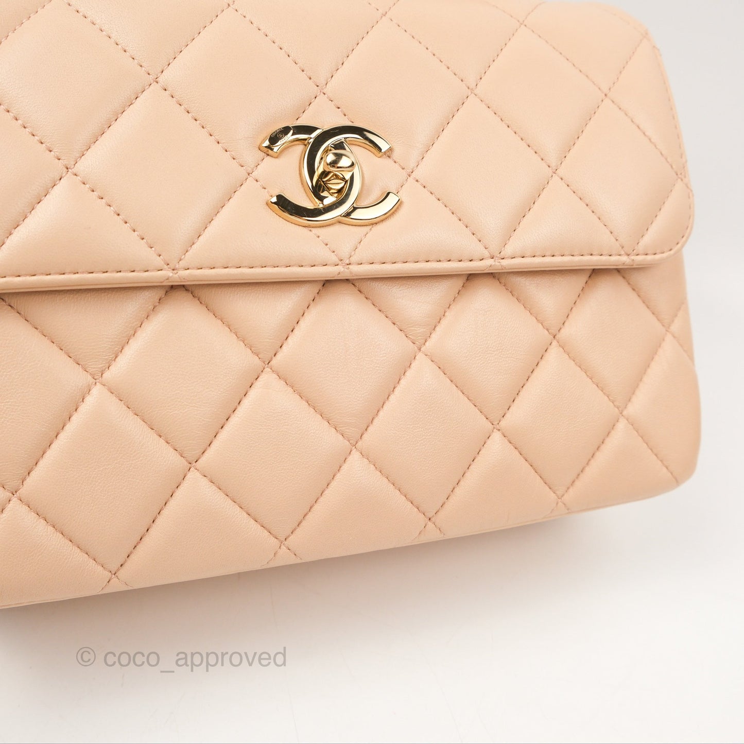 Chanel Small Trendy CC Light Beige Pink Lambskin Gold Hardware